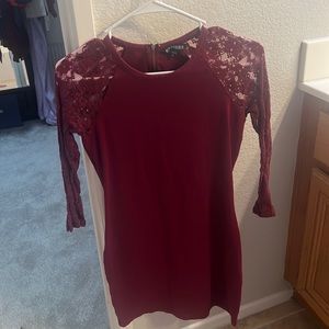 red laced express dress size (MEDIUM)